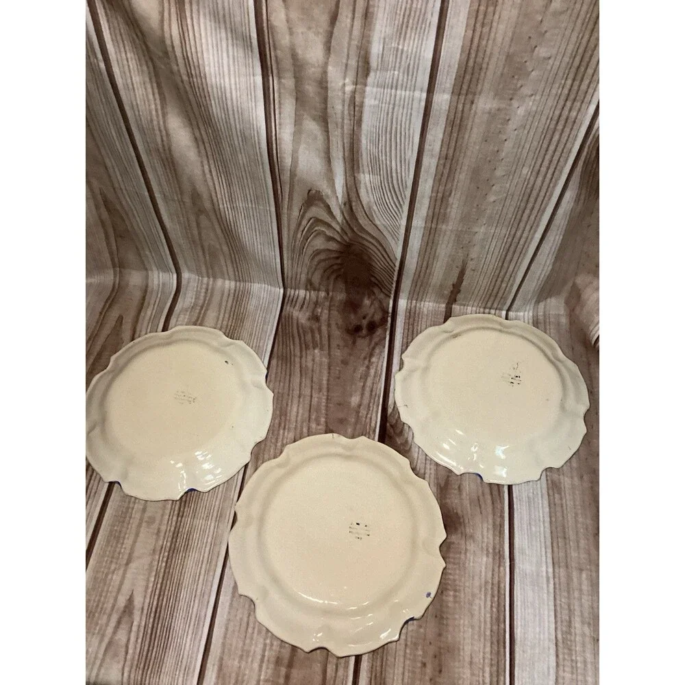 Vintage Hand Painted Nova Rose Floral Scalloped Edge Dinner Plate